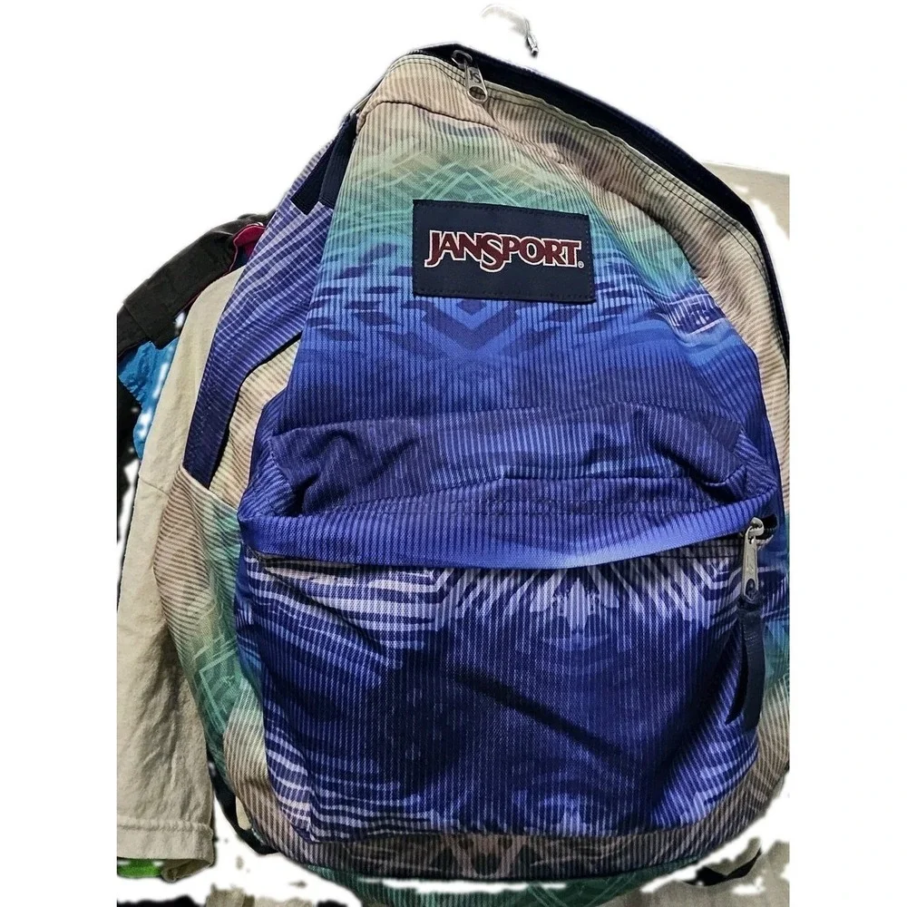 JanSport Big Student Backpack Blue Green Purple School Travel Book Bag